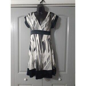 H&M silky black and white dress